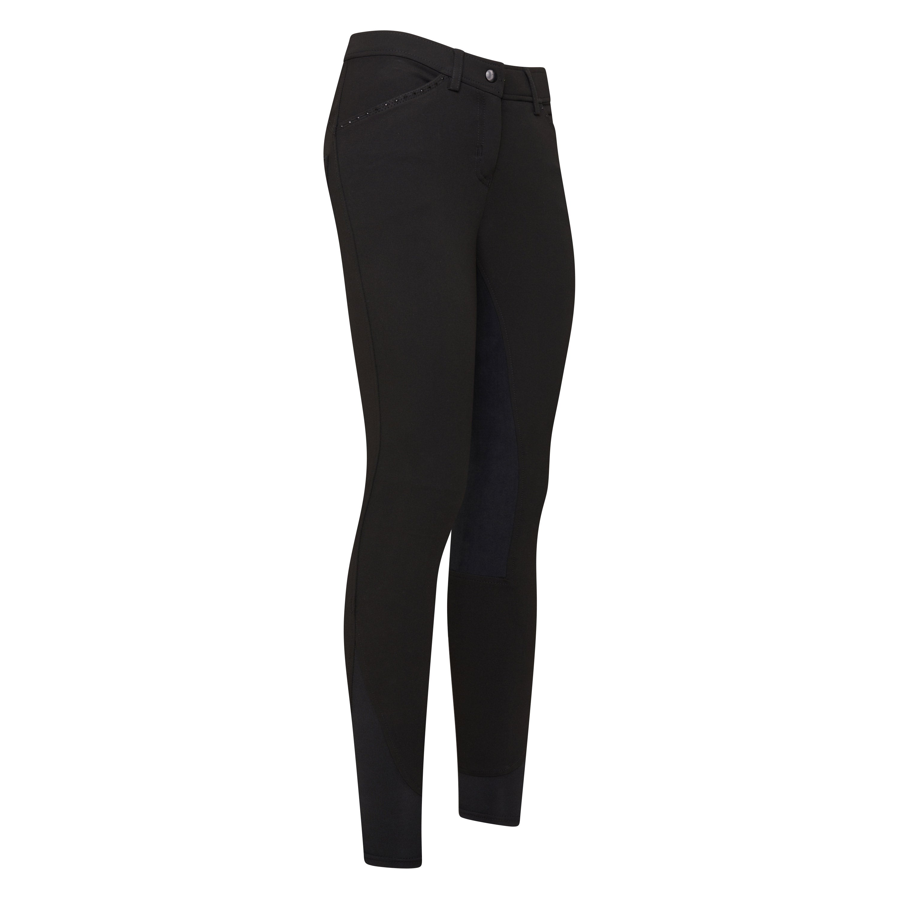 Pantalon d'équitation pour femmes du 32 au 46 Easy Rider Elodie Diamond fond peau noir