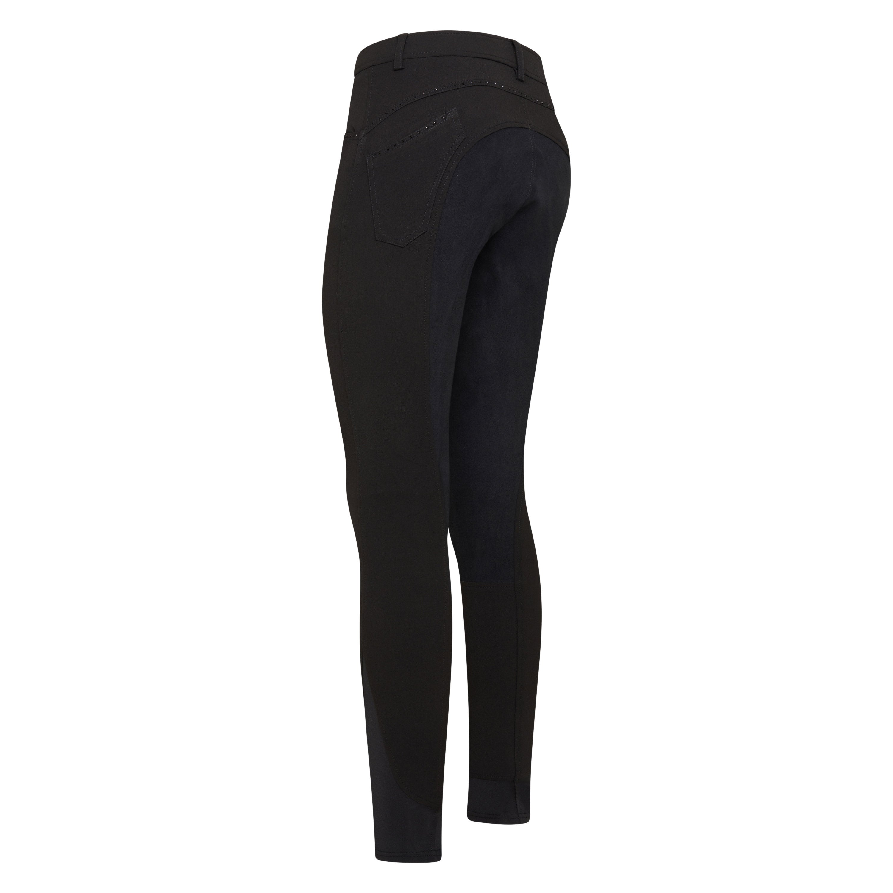 Pantalon d'équitation pour femmes du 32 au 46 Easy Rider Elodie Diamond fond peau noir