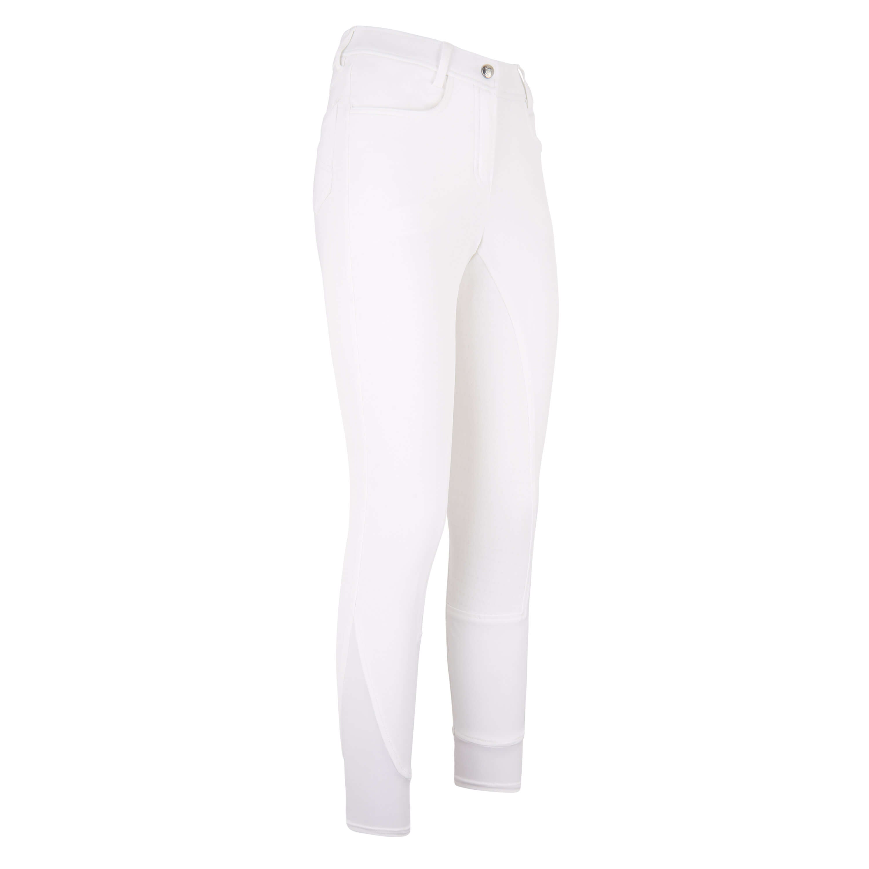Pantalon d'équitation pour femme du 32 au 50 avec deux longueurs de jambe Easy Rider Evita full grip blanc