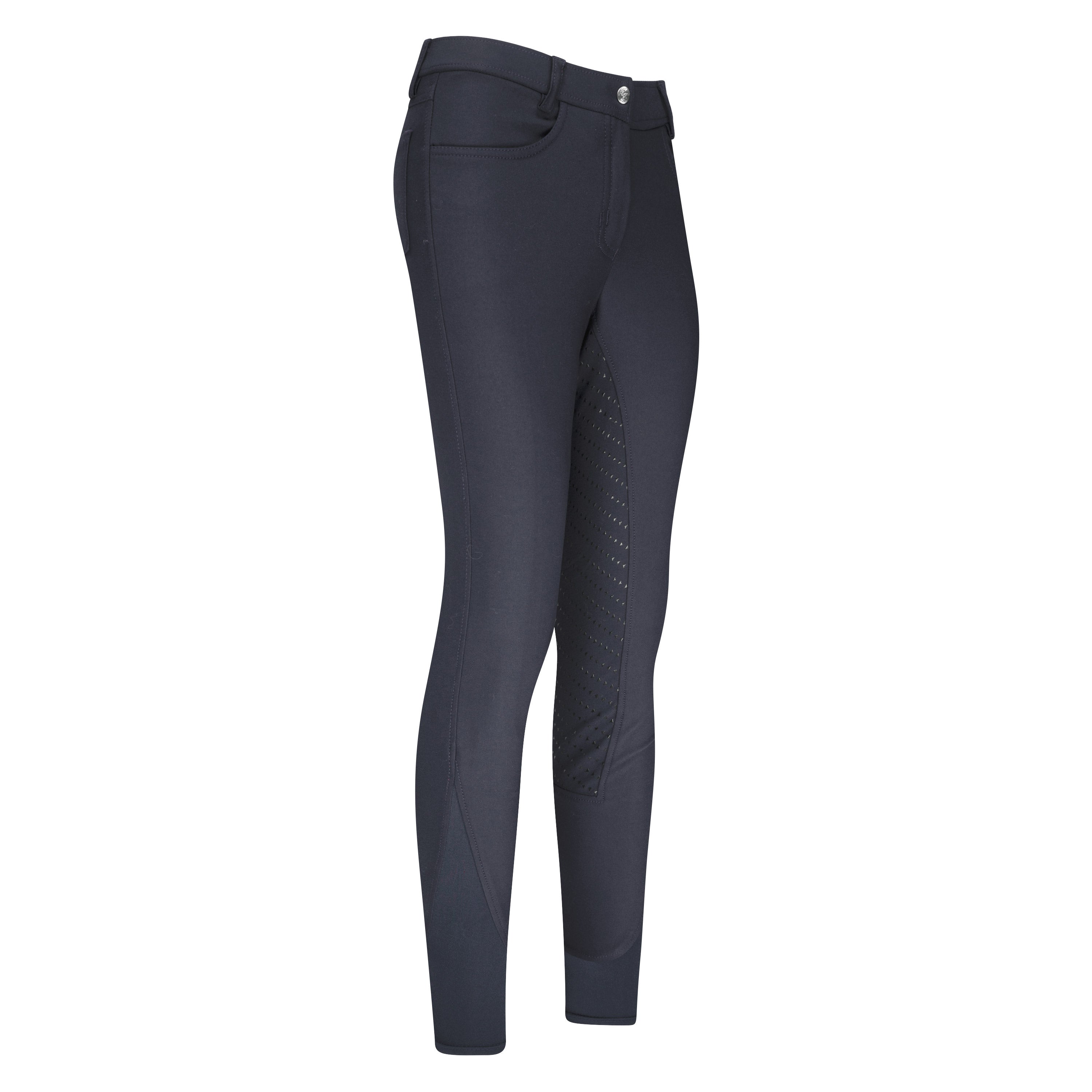 Pantalon d'équitation pour femme du 32 au 50 avec deux longueurs de jambe Easy Rider Evita full grip gris ardoise