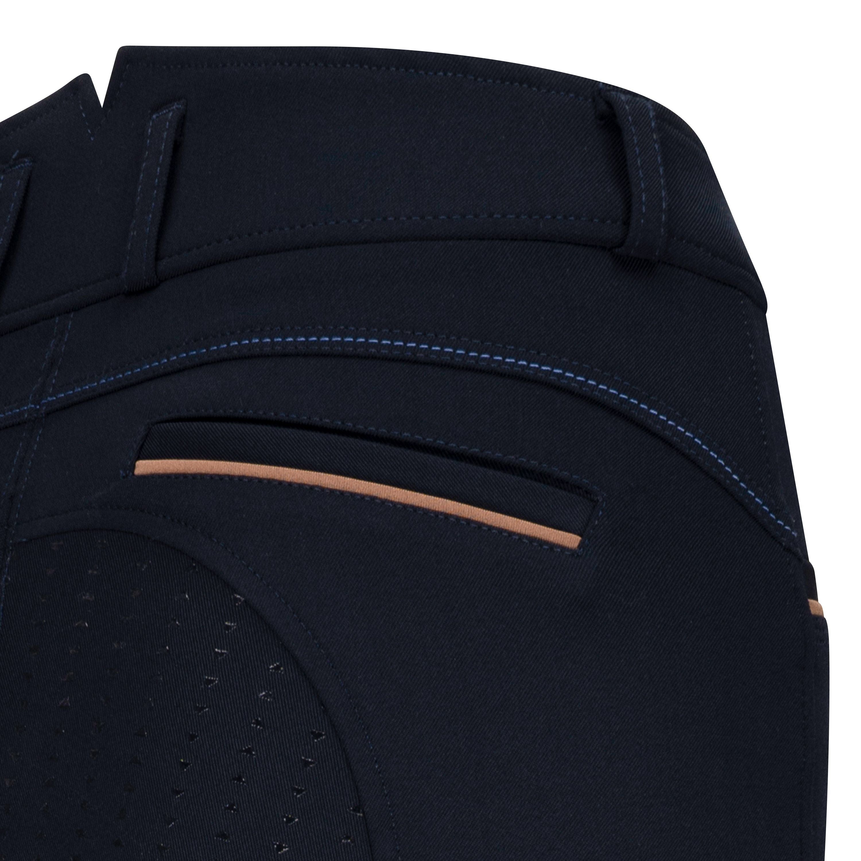 Pantalon d'équitation pour femmes du 32 au 46 Easy Rider Sera full grip marine détail