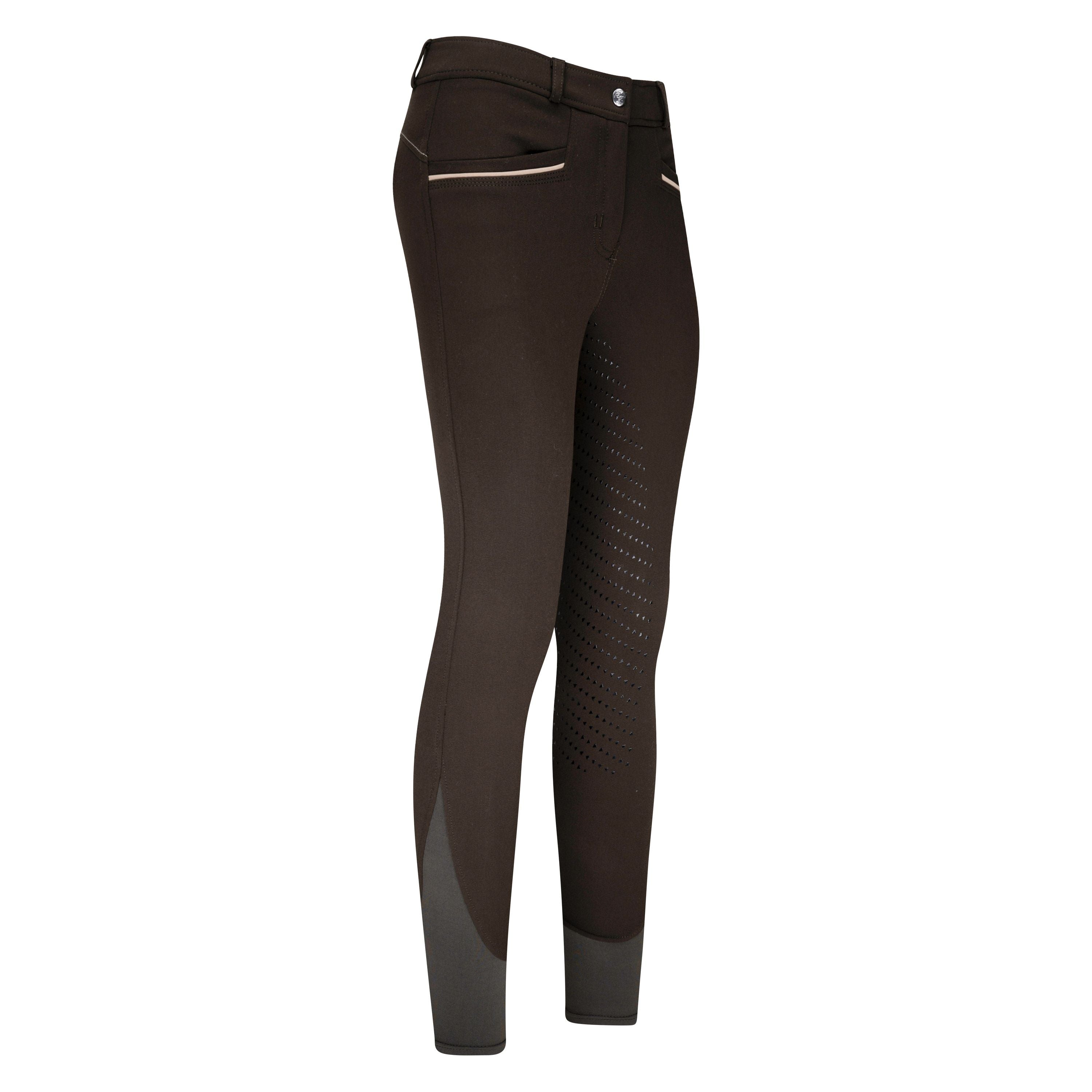 Pantalon d'équitation pour femmes du 32 au 46 Easy Rider Sera full grip noir olive