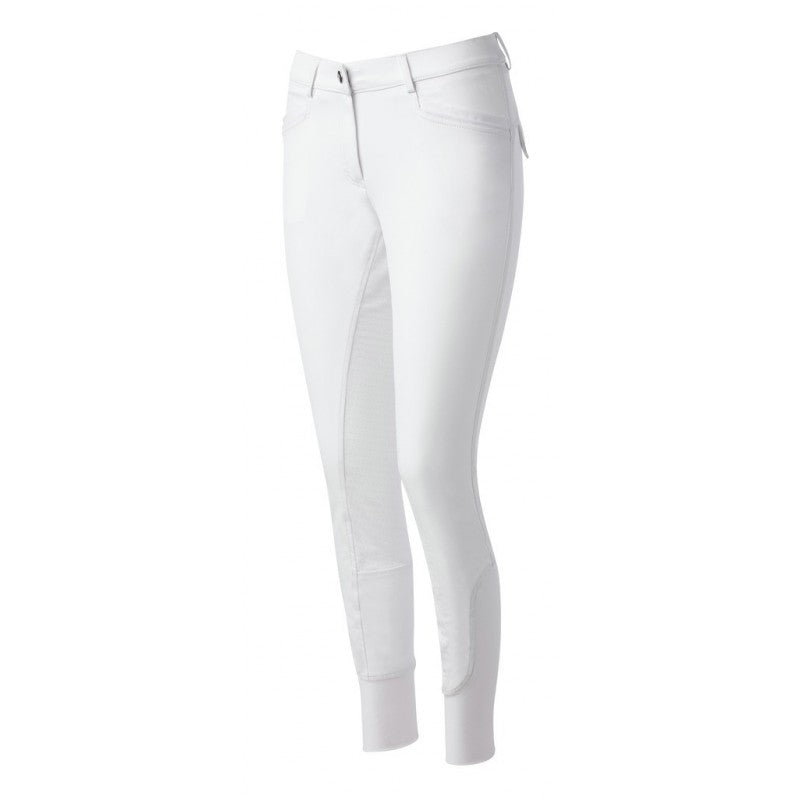 Pantalon d'équitation full grip pour cavalières Equi-Thème Micro blanc