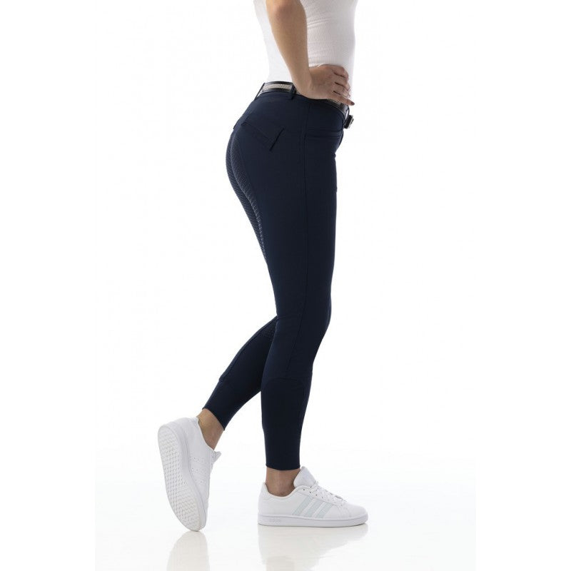 Pantalon d'équitation full grip pour cavalières Equi-Thème Micro marine