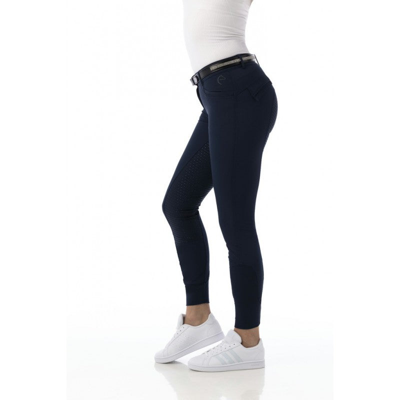 Pantalon d'équitation full grip pour cavalières Equi-Thème Micro marine