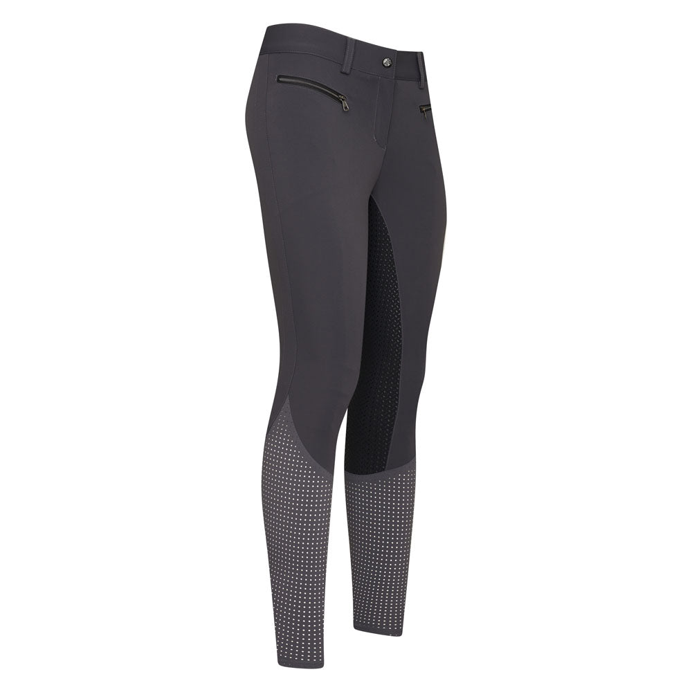 Pantalon d'équitation femme du 32 au 46 avec deux longueurs de jambe Euro-Star Airflow full grip gris
