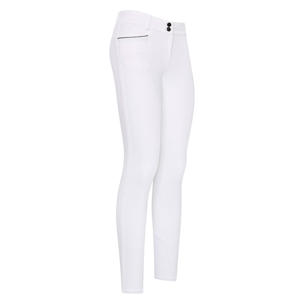Pantalon d'équitation pour femmes du 32 au 46 proposant deux longueurs de jambes Euro-Star Arielle basanes grip blanc