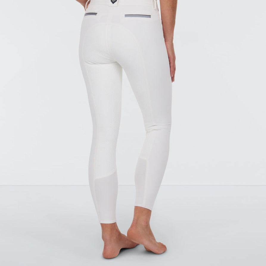 Pantalon d'équitation pour femmes du 32 au 46 proposant deux longueurs de jambe Euro-Star Arista full grip blanc