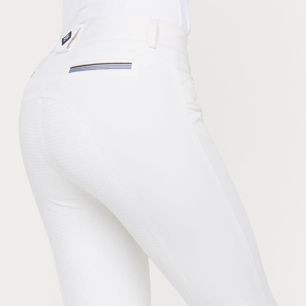 Pantalon d'équitation pour femmes du 32 au 46 proposant deux longueurs de jambe Euro-Star Arista full grip blanc