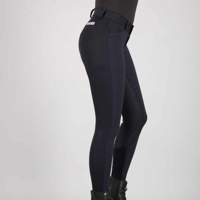 Pantalon d'équitation pour femmes du 32 au 46 proposant deux longueurs de jambe Euro-Star Arista full grip noir