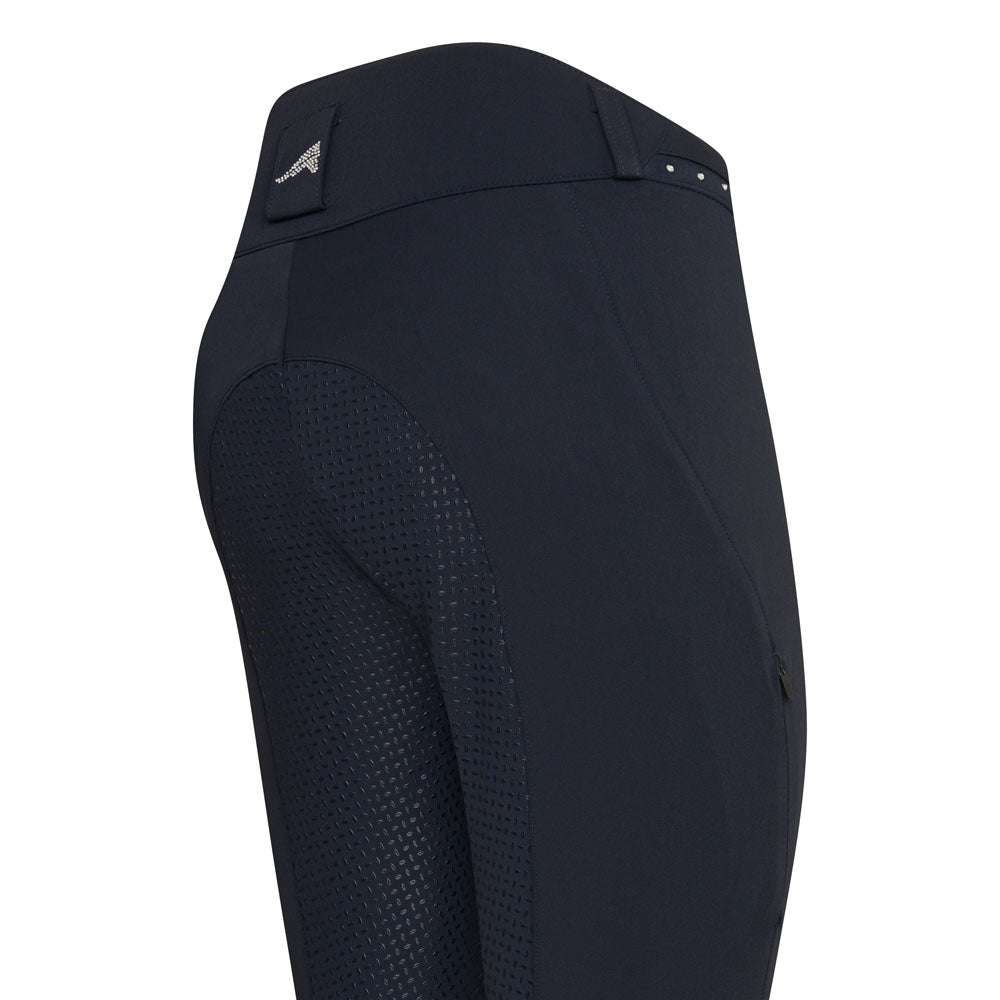 Pantalon d'équitation pour femmes du 32 au 46 proposant deux longueurs de jambes Euro-Star Queen Diamond full grip marine