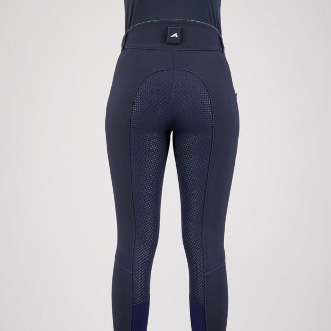 Pantalon d'équitation femme du 32 au 46 proposant deux longueurs de jambe Euro-Star Queen full grip marine