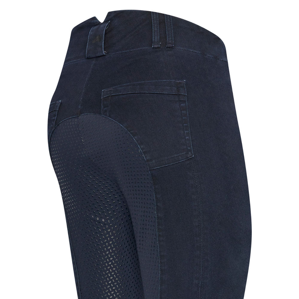 Pantalon d'équitation en jean pour femme du 34 au 46 avec deux longueurs de jambe Euro-Star Slim Shape Denim full grip