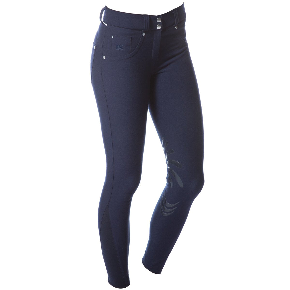 Pantalon d'équitation femme Flags&Cup Push Up marine