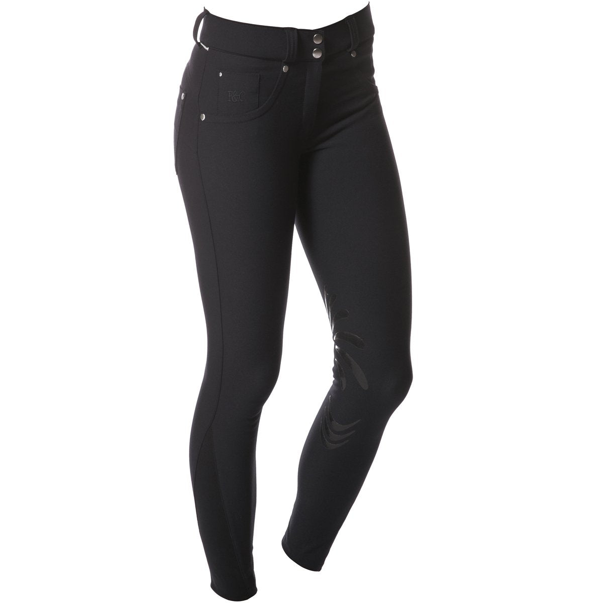 Pantalon d'équitation femme Flags&Cup Push Up noir