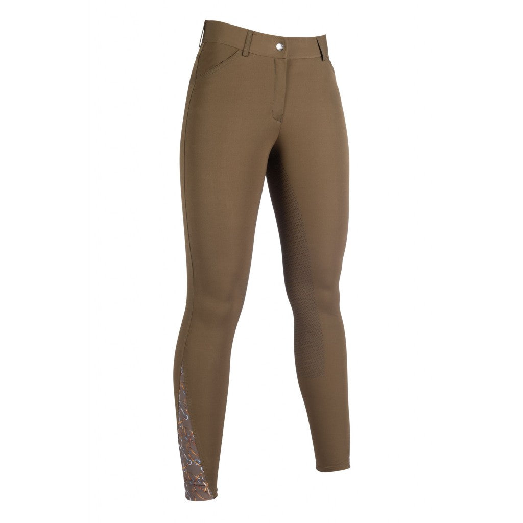 Pantalon équitation femme grande taille hkm Allure full grip taille haute kaki du 34 au 48