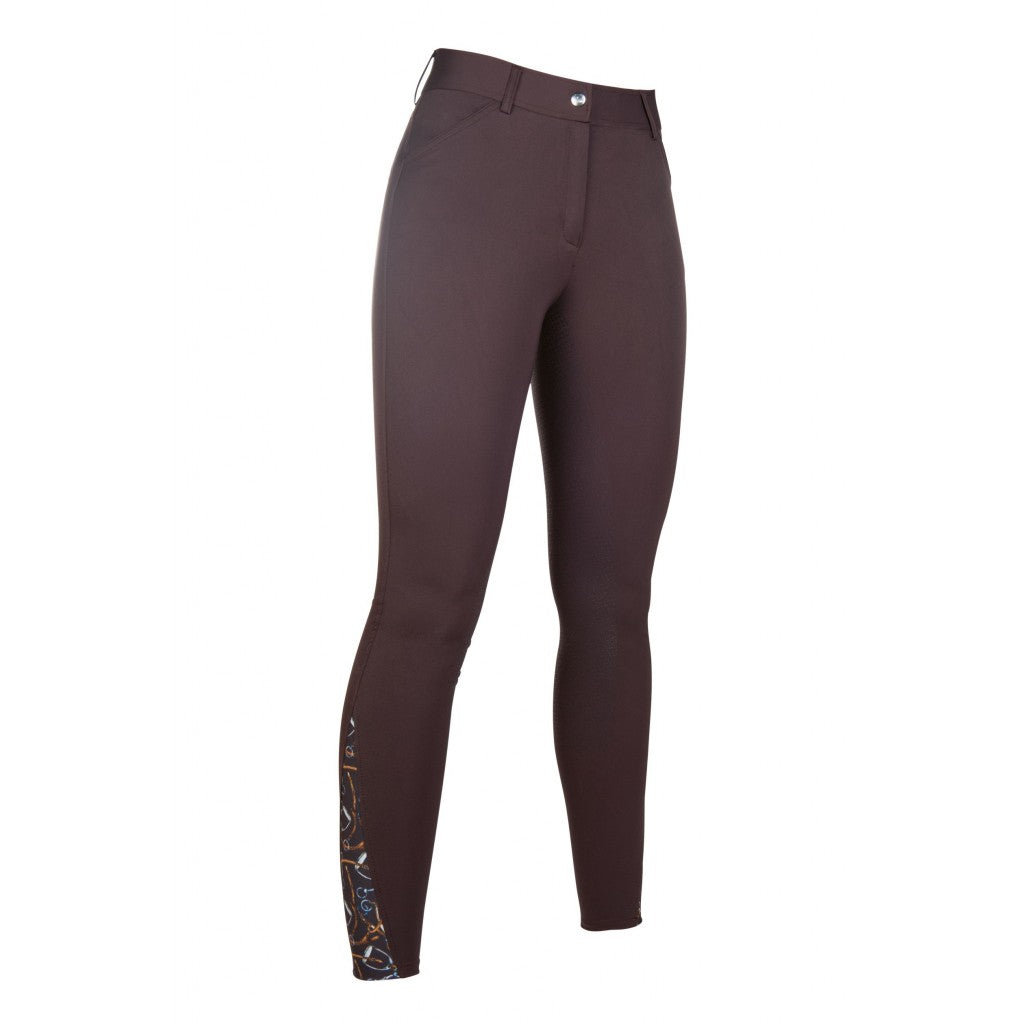 Pantalon équitation femme grande taille hkm Allure full grip taille haute marron du 34 au 48
