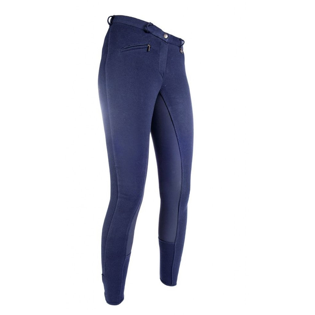 Pantalon d'équitation fond intégral Belmtex pour cavalières HKM Basic Belmtex Grip marine du 34 au 52