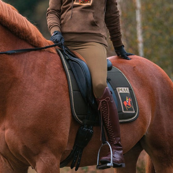 Pantalon équitation femme du 34 au 46 HKM Buenos Aires fond peau olive porté