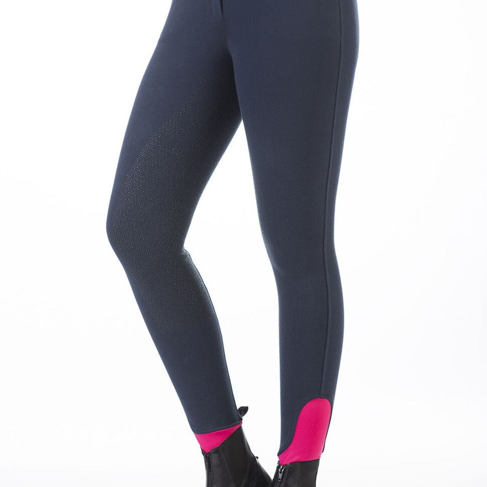 Pantalon équitation pour cavalières du 34 au 48 HKM Kate full grip marine