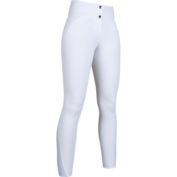 Pantalon d'équitation pour femmes du 34 au 46 HKM Lara full grip et ceinture large blanc