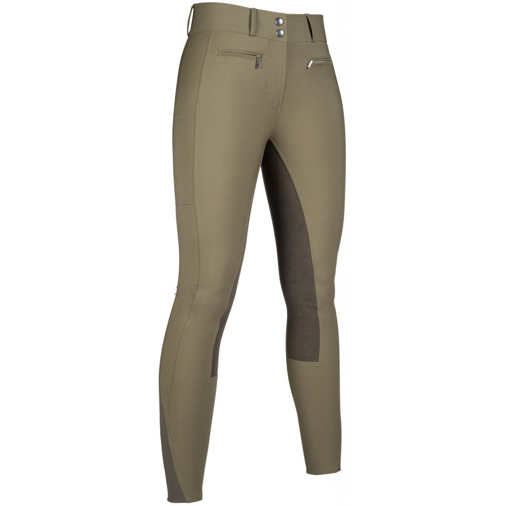 Pantalon équitation femme du 34 au 48 HKM Liv fond peau olive