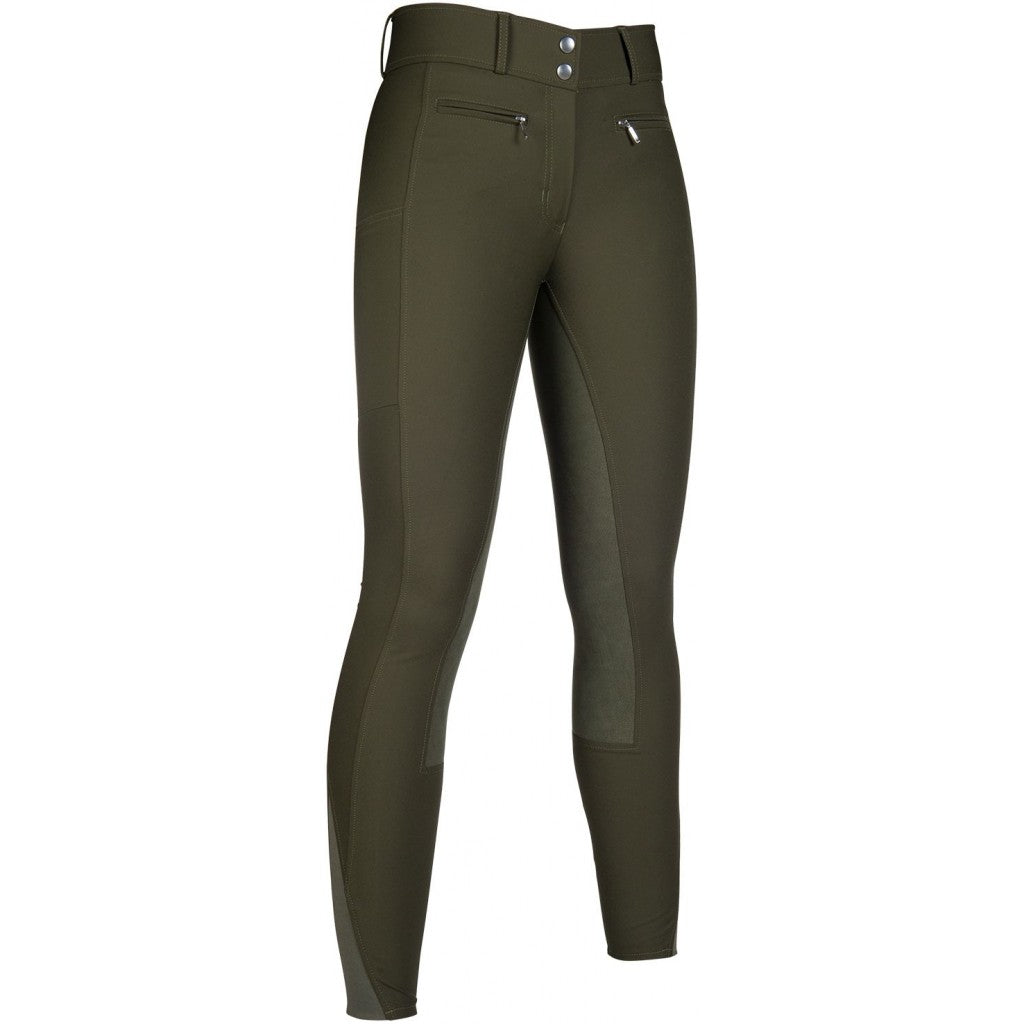 Pantalon équitation femme du 34 au 48 HKM Liv fond peau vert