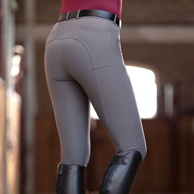 Pantalon d'équitation pour cavalières du 34 au 44 HKM Luna basanes grip gris