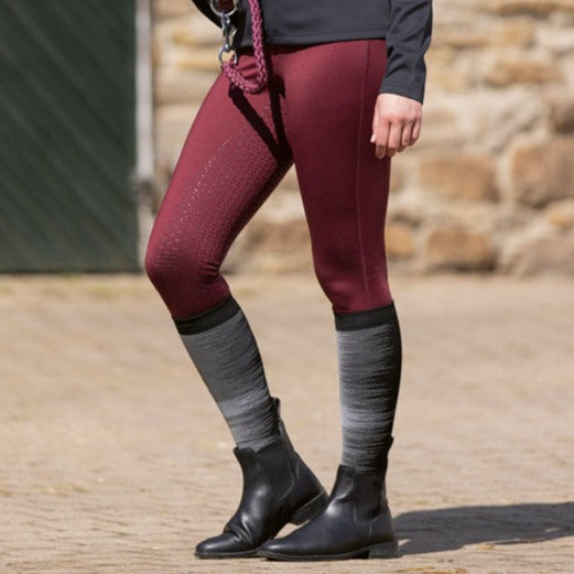Pantalon équitation femme du 34 au 48 HKM Luna full grip rouge cerise