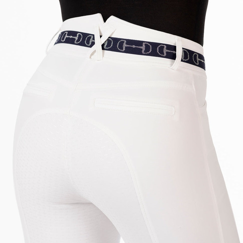 Pantalon d'équitation full grip HKM Monaco blanc