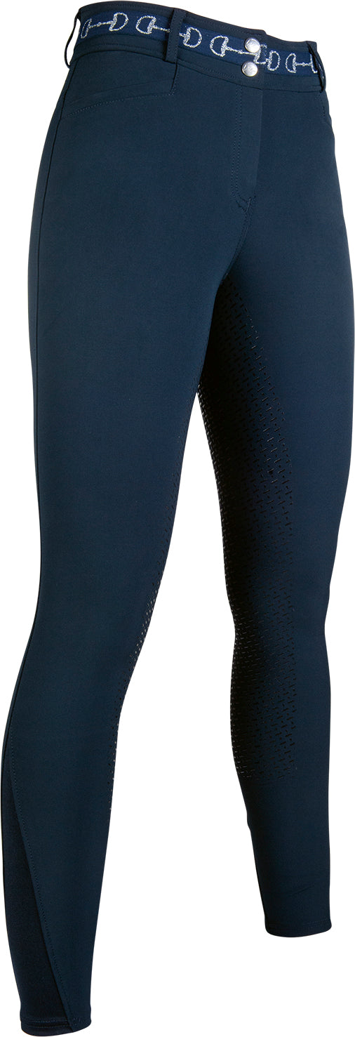 Pantalon d'équitation full grip HKM Monaco marine