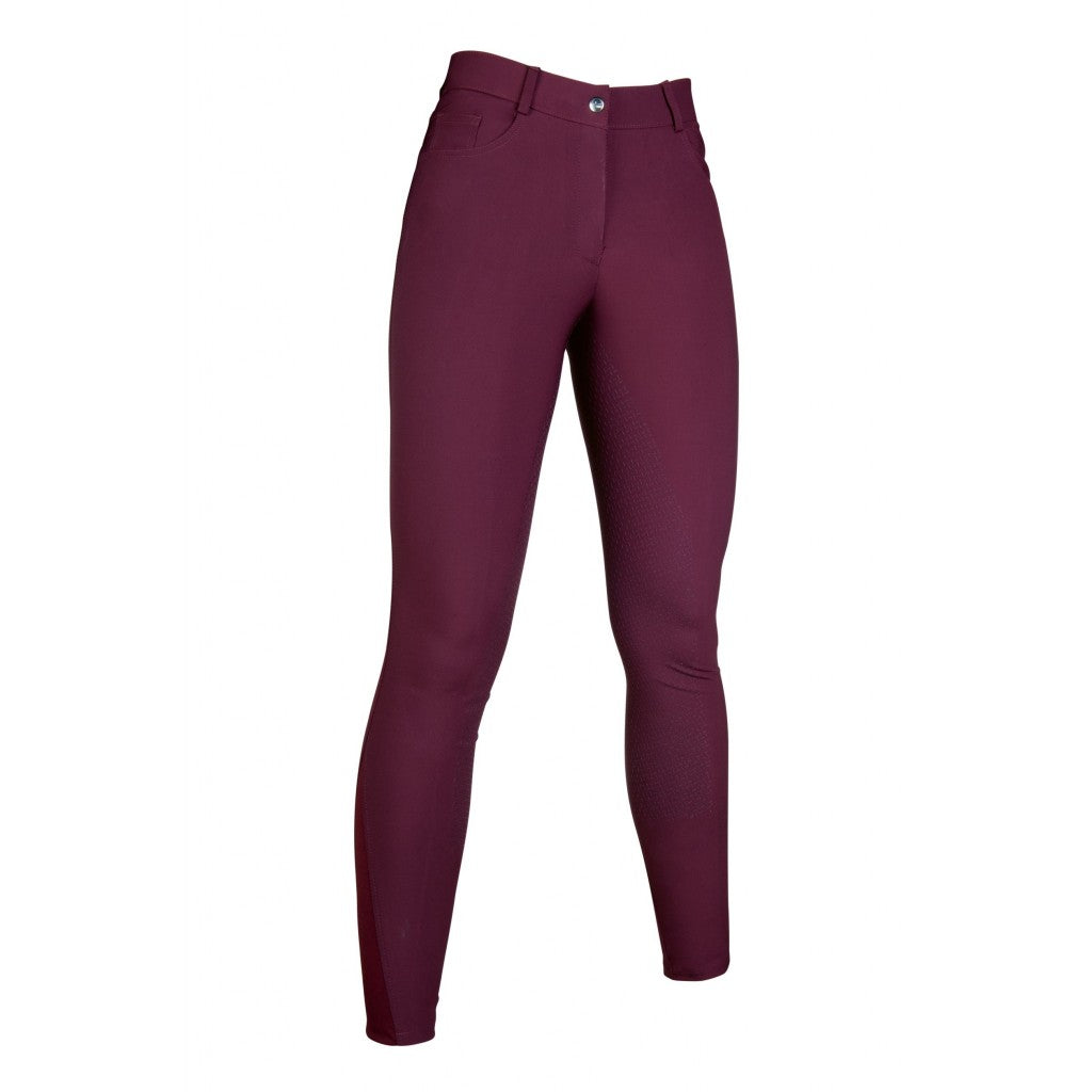 Pantalon équitation femme du 34 au 48 HKM Sunshine full grip bordeaux