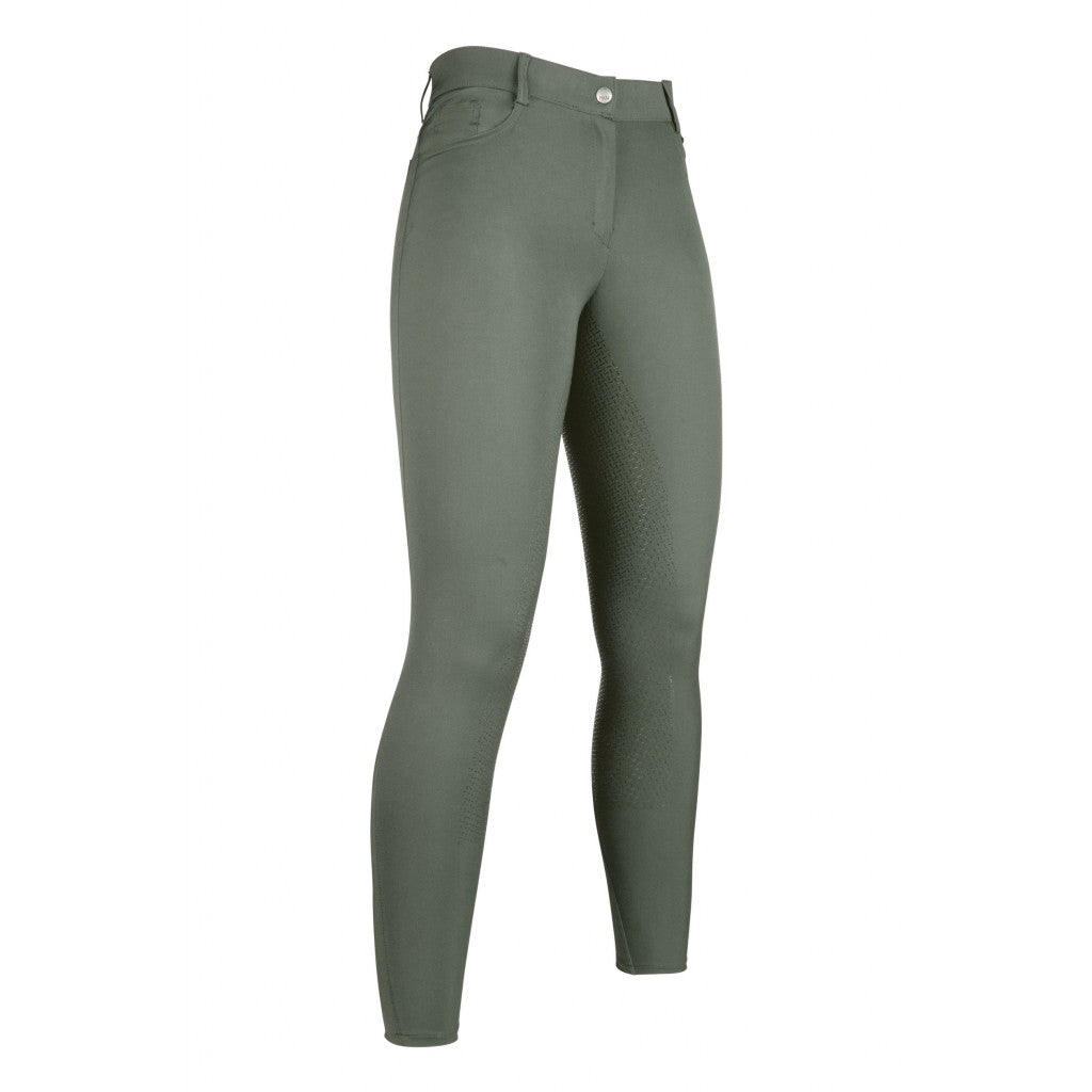 Pantalon équitation femme du 34 au 48 HKM Sunshine full grip olive