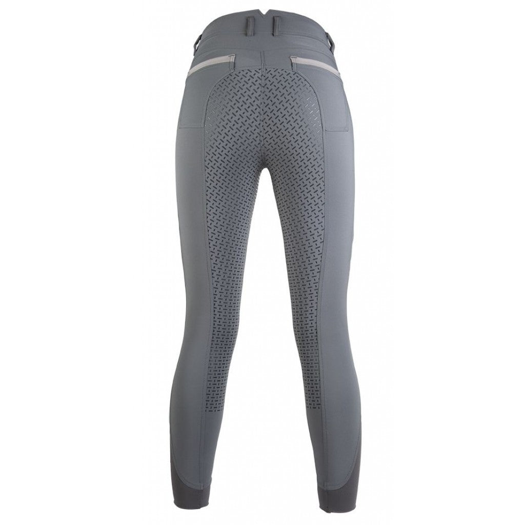 Pantalon d'équitation doublé polaire full grip pour cavalières HKM Topas gris