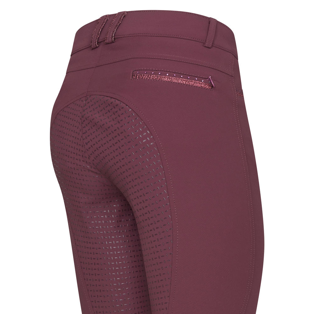 Pantalon d'équitation pour femmes du 30 au 46 Imperial Riding Capone full grip bordeaux