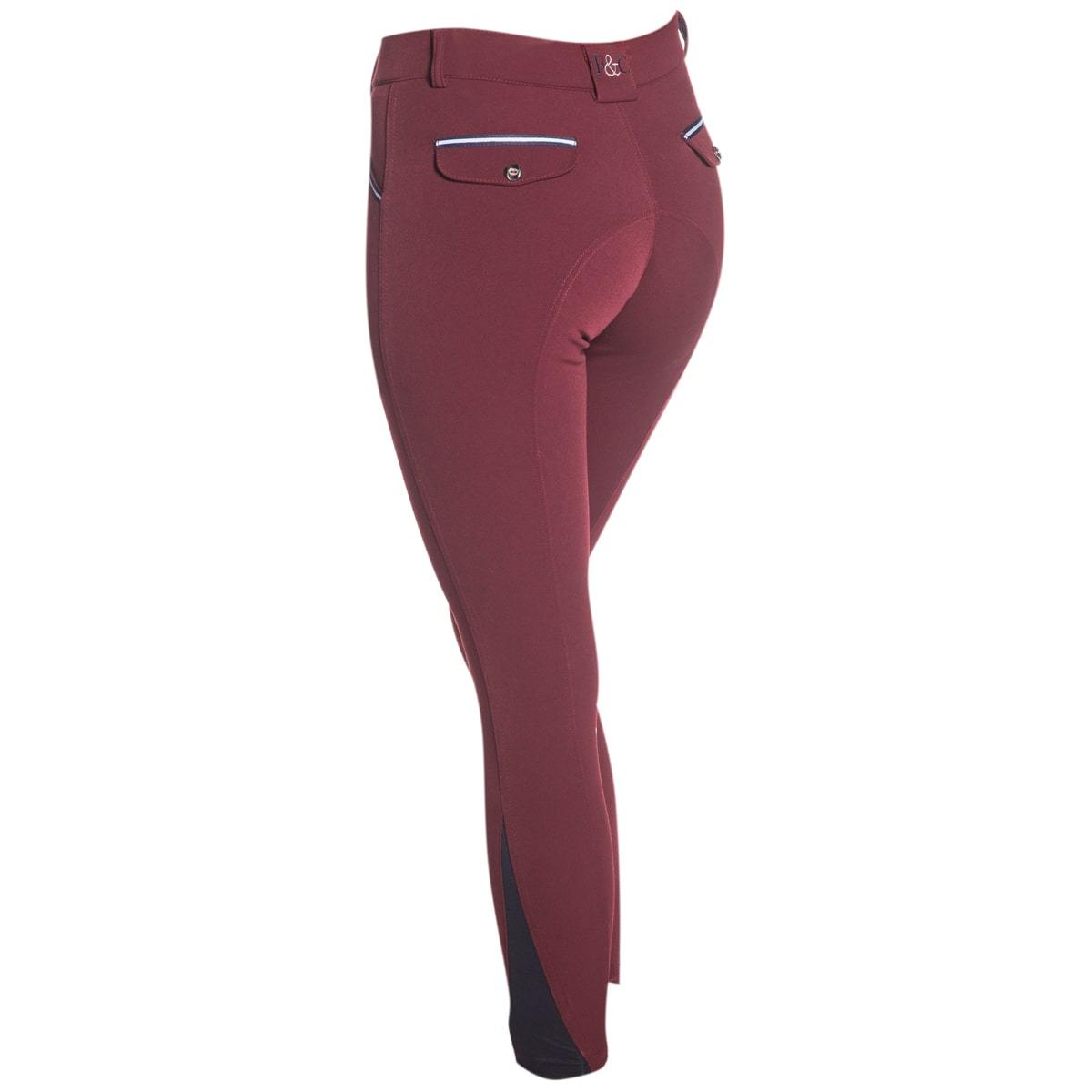 Pantalon d'équitation femme Cayenne bordeaux arrière