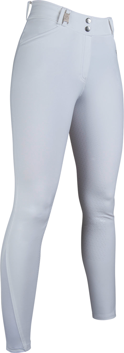 Pantalon d'équitation full grip pour cavalières HKM Monaco Crystal blanc