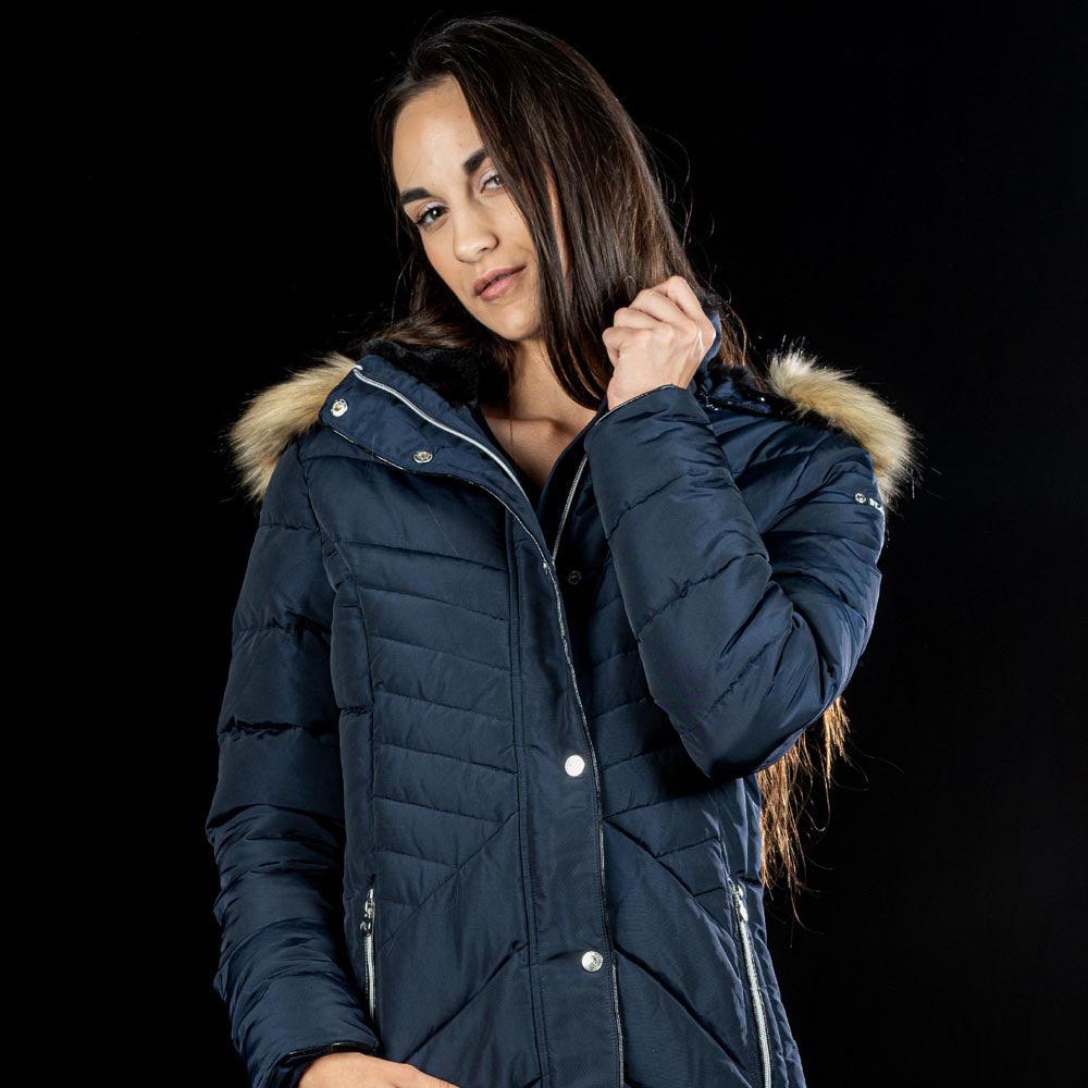 Parka avec capuche à fourrure synthétique Flags&Cup Pakaa marine portée
