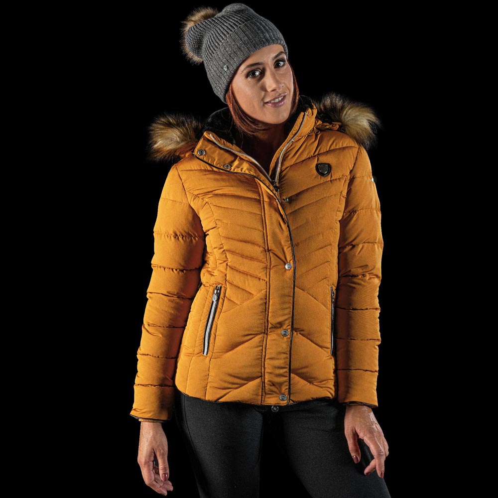 Parka avec capuche à fourrure synthétique Flags&Cup Pakaa camel portée