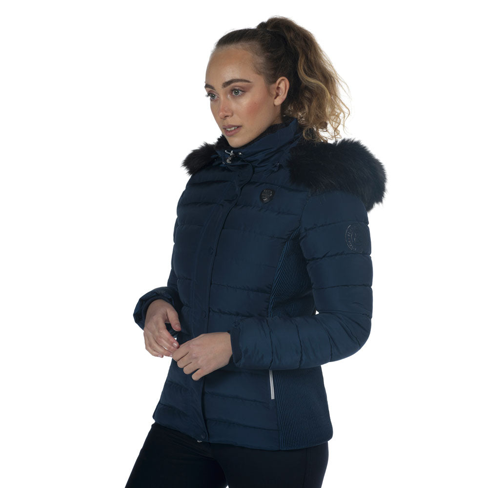 Parka avec capuche ornée de fourrure synthétique pour cavalières du XS au L Flags and Cup Sarnia marine