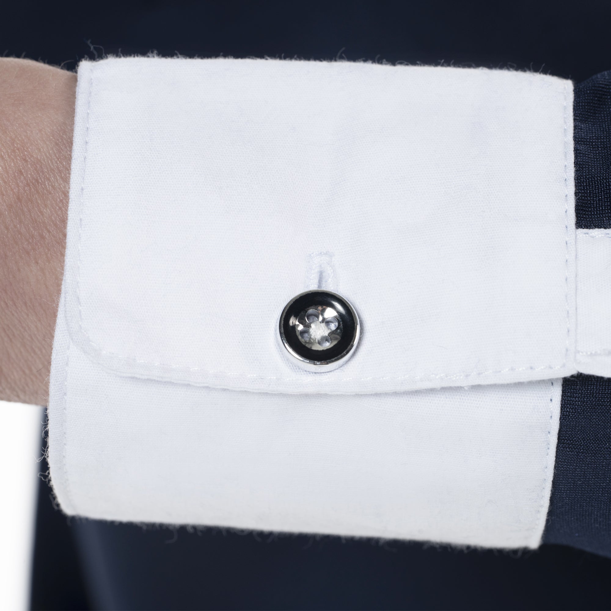 Polo de concours à manches longues pour femmes du XS au XXL Flags and Cup Clorinda marine détail