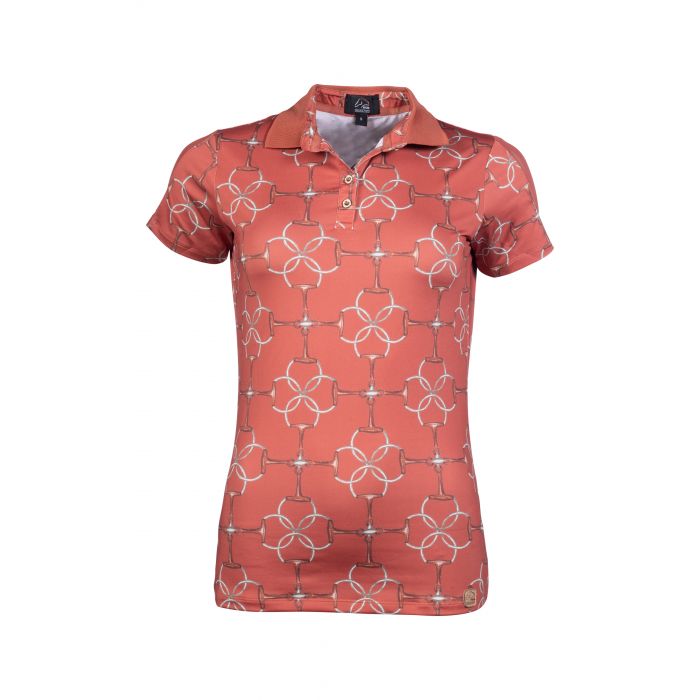 Polo à manches courtes pour cavalières du XS au XXL HKM Edinsburgh orange