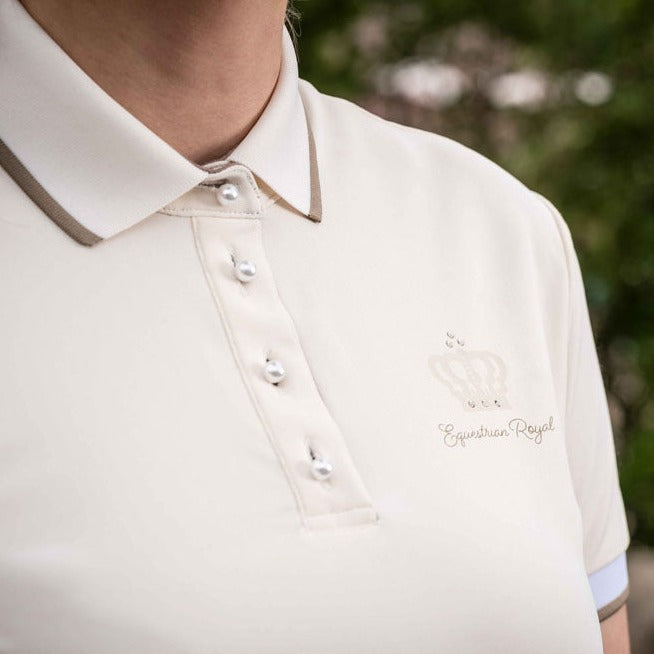 Polo à manches courtes pour femme du XS au XXL HKM Lavender Bay vanille