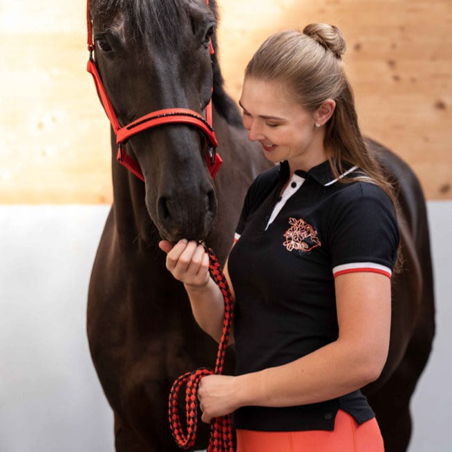 Polo à manches courtes pour femmes du XS au XXL HKM Savona noir