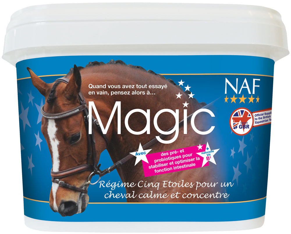 Soin calmant pour poneys et chevaux Naf Magic poudre