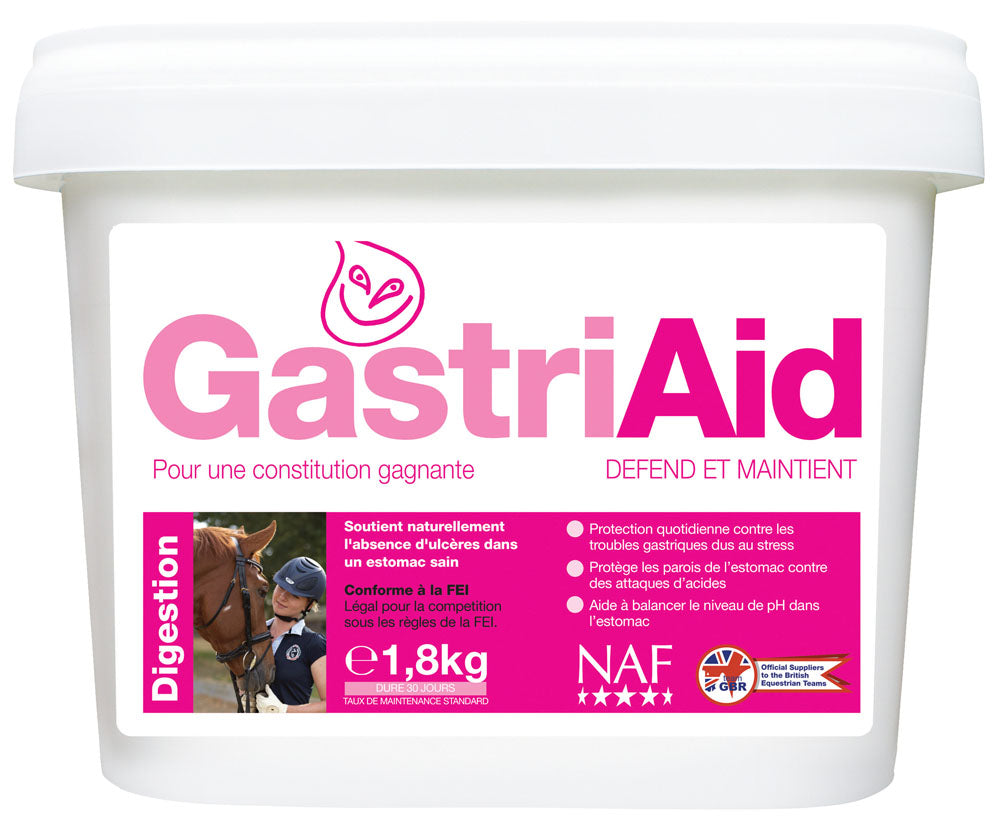 Soutien gastrique contre les ulcères des poneys et chevaux Naf Gastri Aid