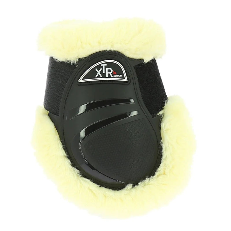 Protège-boulets doublés mouton synthétique pour poneys et chevaux Norton XTR noir