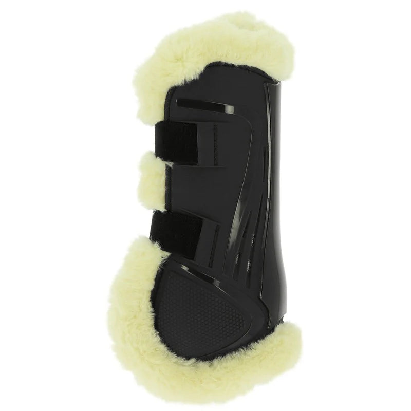 Protège-tendons doublés mouton synthétique pour poneys et chevaux Norton XTR noir