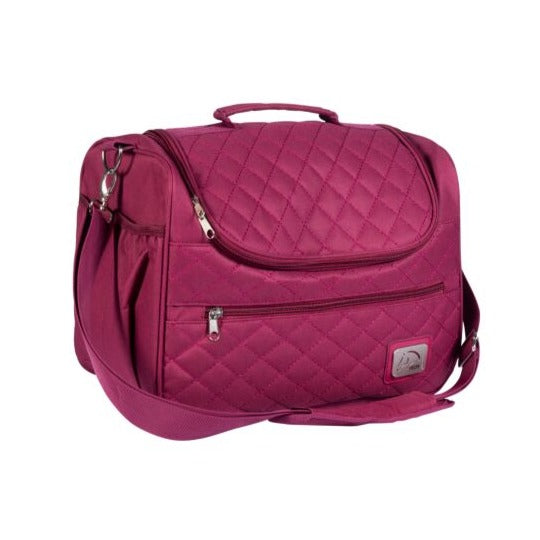 Sac de pansage et de rangement HKM Berry rouge de profil