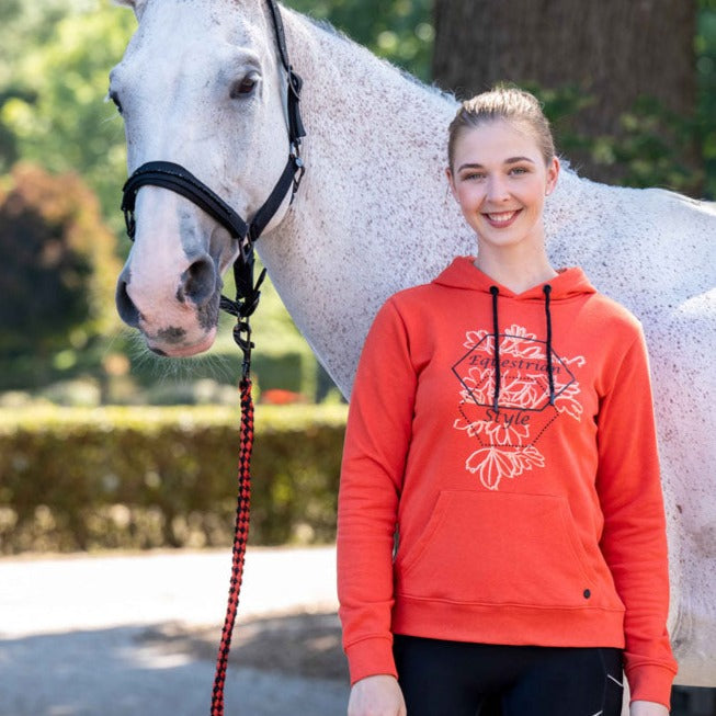 Sweat à capuche pour femme du XS au XXL HKM Savona corail